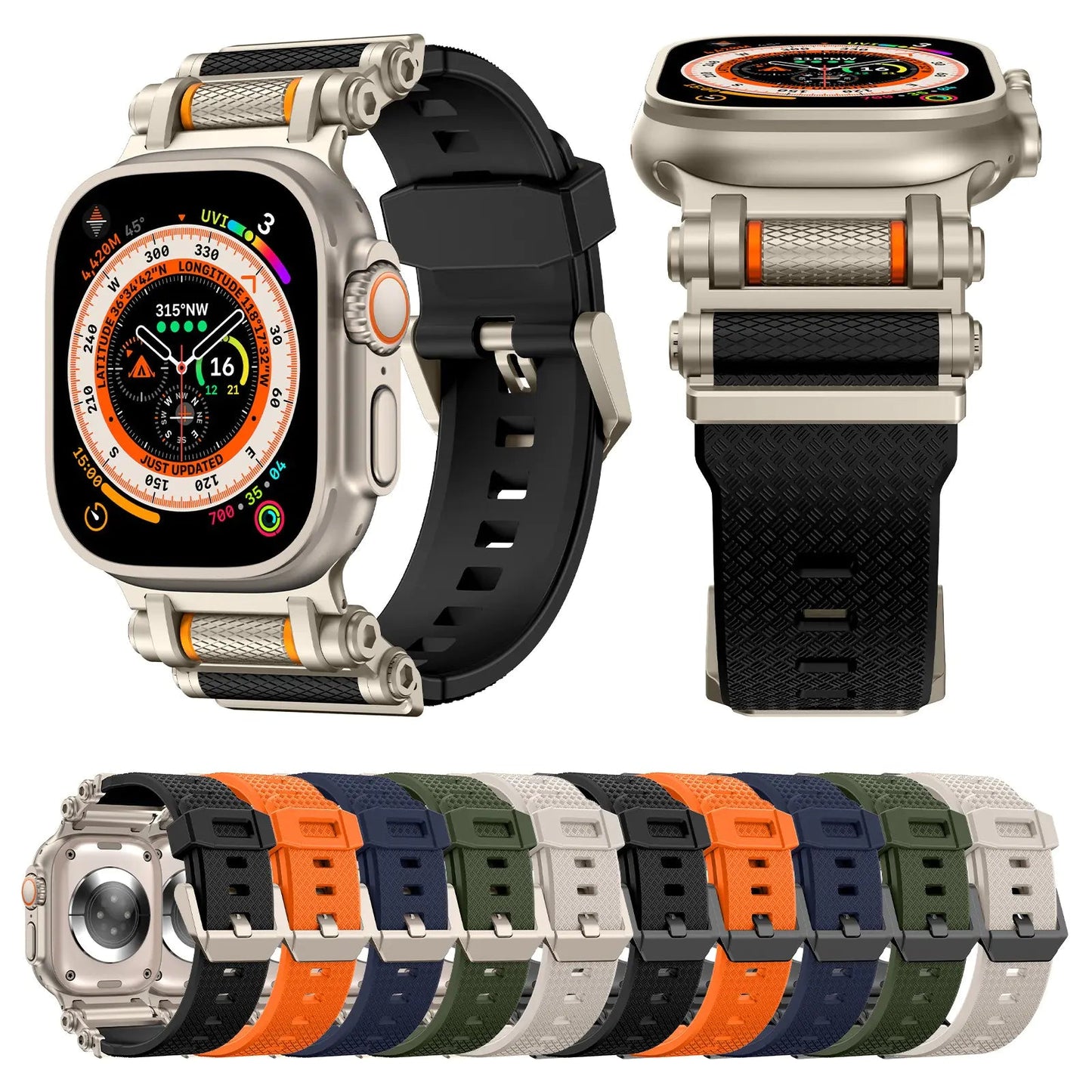Silicone Gear Style Watch Band for Apple Watch Inaams